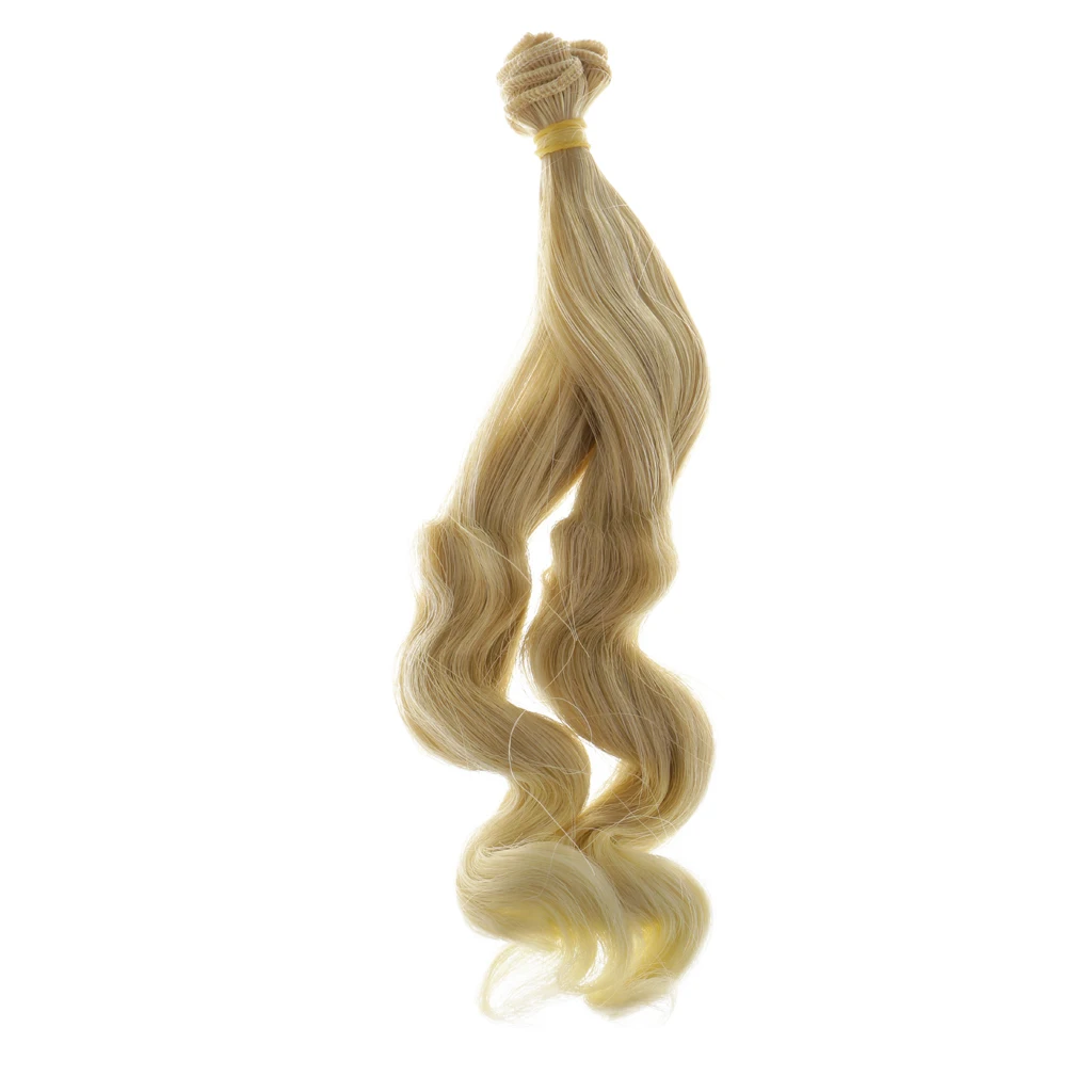 MagiDeal Lovely Handmade Heat Resistant Doll Curly Wig for 1/3 1/4 1/6 BJD Doll Making and Repair Supplies