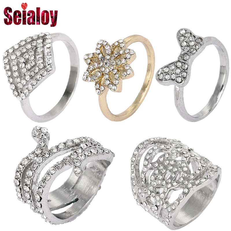 SEIALOY Silver Cartoon Shiny Bowknot Ring Golden Ice Crystal Ring For Women Couple Marriage Brands Winding Ring Gift
SEIALOY Silver Cartoon Shiny Bowknot Ring Golden Ice Crystal Ring For Women Couple Marriage Brands Winding Ring Gift