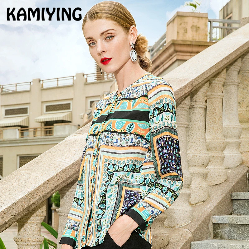KAMIYING 2019 Spring New Style Fashionable High-end Printed Shirts Loose Silk Shirts Round Collar Feminine Temperament P9AC003
KAMIYING 2019 Spring New Style Fashionable High-end Printed Shirts Loose Silk Shirts Round Collar Feminine Temperament P9AC003