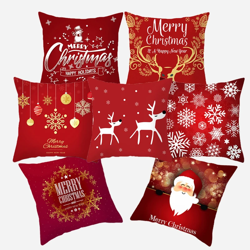 Christmas Cushion Cover 45*45 Red Merry Christmas Printed Polyester Decorative Pillows Sofa Home Decoration Pillowcase
Christmas Cushion Cover 45*45 Red Merry Christmas Printed Polyester Decorative Pillows Sofa Home Decoration Pillowcase
