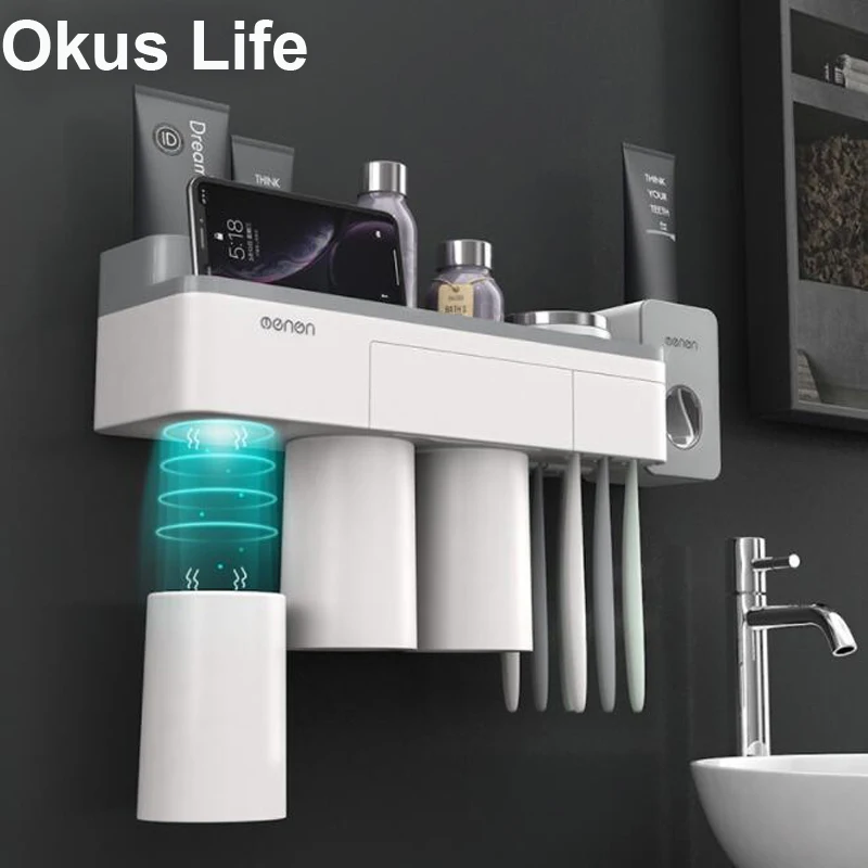 Magnetic Adsorption Toothbrush Holder Auto Squeezer Toothpaste Dispenser Inverted Cup Wall Mount Bathroom Cleanser Storage Rack
Magnetic Adsorption Toothbrush Holder Auto Squeezer Toothpaste Dispenser Inverted Cup Wall Mount Bathroom Cleanser Storage Rack