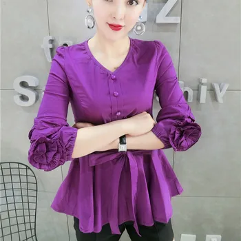 2019 Spring Women 3/4 Sleeve Cotton Peplum Tops Lady Ruffles Cotton Shirts Women Embroidery 3D Flower Ppelum Tops Blouses
2019 Spring Women 3/4 Sleeve Cotton Peplum Tops Lady Ruffles Cotton Shirts Women Embroidery 3D Flower Ppelum Tops Blouses