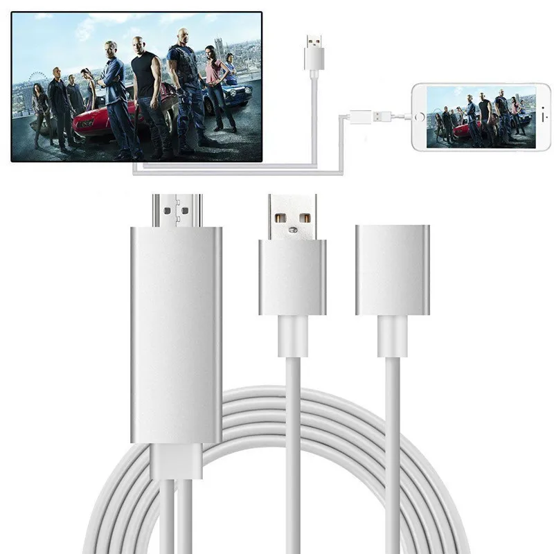 Newest HDMI Cable HDTV Adapter AV Cable for Micro8Pin USB to HDMI 1080P For iPhone 5 6 S Plus For Android Samsung Xiaomi LG Phones (15)