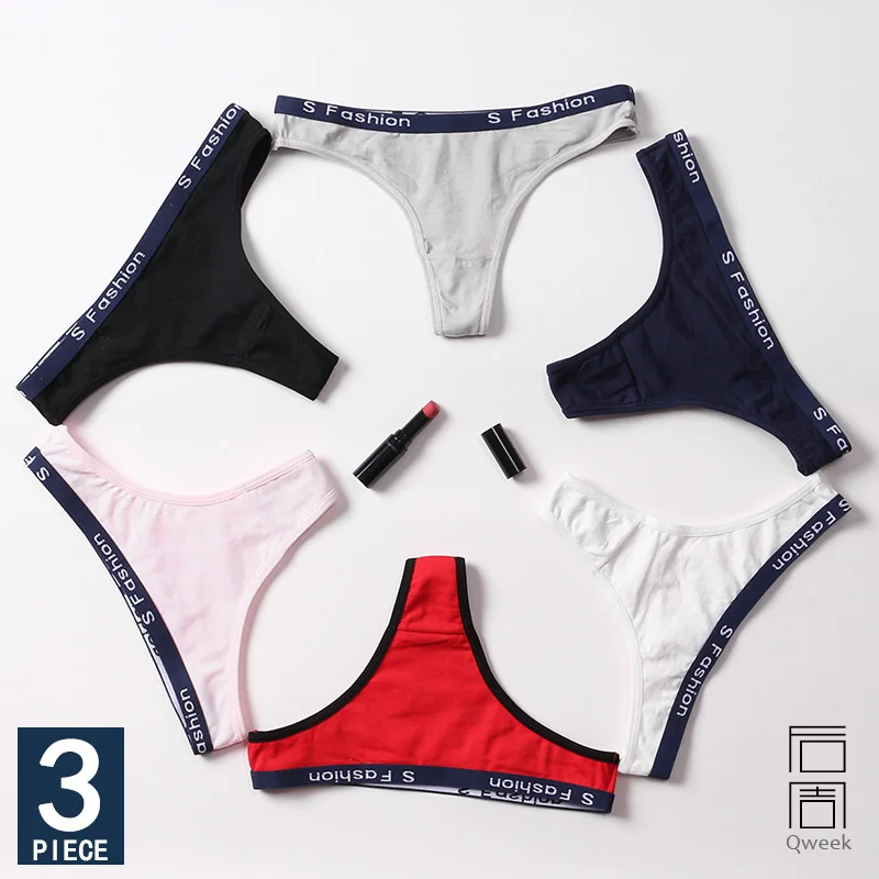 QWEEK 3 PCS Women Panties Cotton G-String Sexy Thongs 2019 Women Cotton Briefs Fashion Underwear Soft Low-Rise Lingerie Intimate
QWEEK 3 PCS Women Panties Cotton G-String Sexy Thongs 2019 Women Cotton Briefs Fashion Underwear Soft Low-Rise Lingerie Intimate
