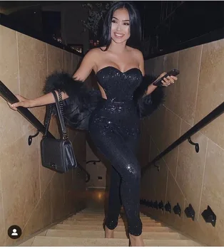 Black Color Sequines Off the SHoulder Bodycon Jumpsuits Strapless Sexy Club Night Wear High Quality
Black Color Sequines Off the SHoulder Bodycon Jumpsuits Strapless Sexy Club Night Wear High Quality