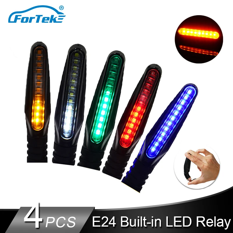 FORTEK Motorcycle Turn Signals LED Light Flowing Water Blinker Flashing Indicator Bendable Tail Stop Signal for Honda/Kawasak
FORTEK Motorcycle Turn Signals LED Light Flowing Water Blinker Flashing Indicator Bendable Tail Stop Signal for Honda/Kawasak