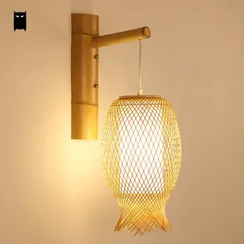 Bamboo Wicker Rattan Lantern Wall Lamp Fixture Rustic Asian Japanese Creative Sconce Light Luminaria Bedroom Living Room Hallway
Bamboo Wicker Rattan Lantern Wall Lamp Fixture Rustic Asian Japanese Creative Sconce Light Luminaria Bedroom Living Room Hallway