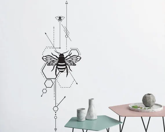 New Design Geometric Bees Wall Decal Unique Vinyl Wall Stickers Bedroom Living Room Decals Interior Wall Decor Hot Selling LA999
New Design Geometric Bees Wall Decal Unique Vinyl Wall Stickers Bedroom Living Room Decals Interior Wall Decor Hot Selling LA999