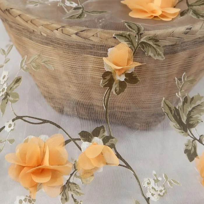 Fabric 3D flower Organza embroidered gauze for Handmade Sewing Material DIY craft skirt dress party wedding birthday decor Wh
Fabric 3D flower Organza embroidered gauze for Handmade Sewing Material DIY craft skirt dress party wedding birthday decor Wh