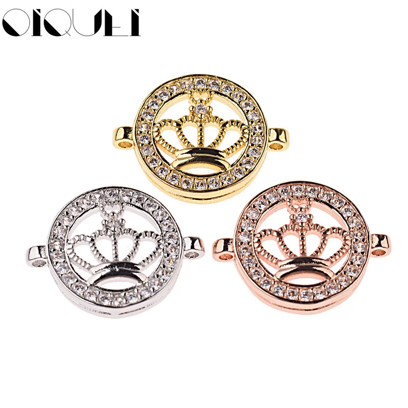 OIQUEI CZ Rhinestone Round Gold Crown Connectors Hand Made Bracelet Micro Pave Zircon Metal Spacer Beads For DIY Jewelry Making
OIQUEI CZ Rhinestone Round Gold Crown Connectors Hand Made Bracelet Micro Pave Zircon Metal Spacer Beads For DIY Jewelry Making