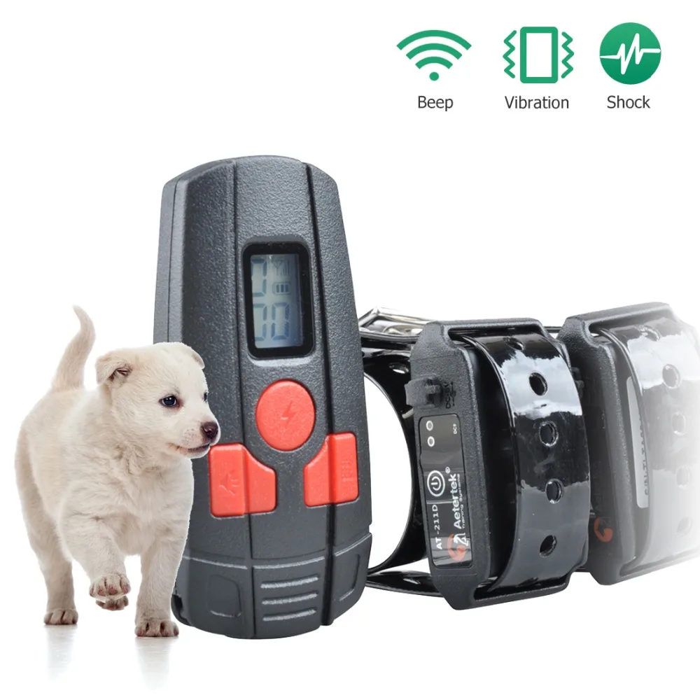 

Free Shipping Aetertek AT-211D-2 Rechargeable Small Dog Cat Training Collar with 350M remote range beep+vibrate+10 shock leves