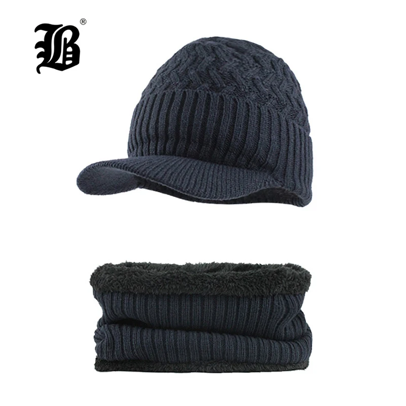 

[FLB] Winter Knitted Hat Beanie Men Scarf Skullies Beanies Winter Hats For Women Men Caps Gorras Bonnet Mask Brand Hats F18023