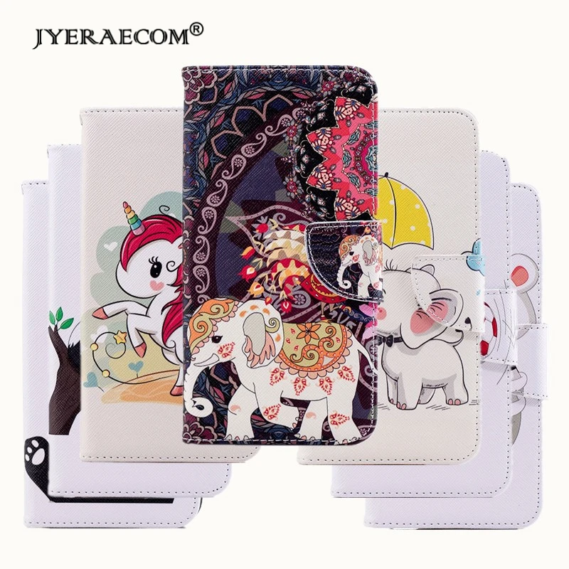 JYERAECOM 3D Painted Case For Huawei P9 Lite Mini Flip Wallet PU Leather+Silicone Cover for Y6 Pro 2017 Phone Capa | Мобильные