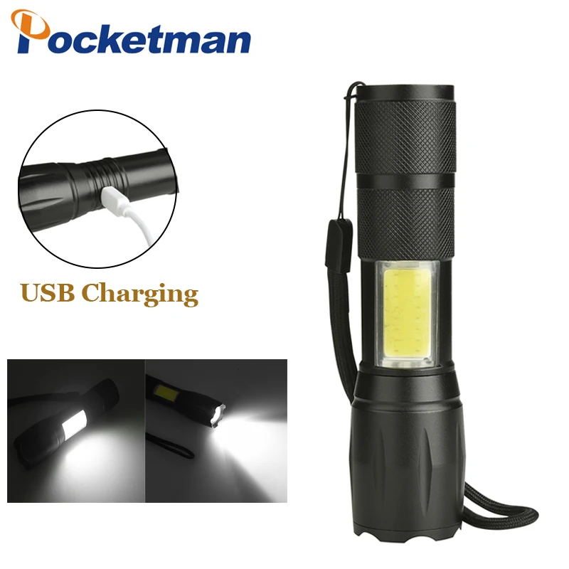 4000LM XML-T6 & COB Led Flashlight Zoomable 4 modes torch for 18650 with USB cable Outdoor Camp Lamp Tactical lanterna Torch
4000LM XML-T6 & COB Led Flashlight Zoomable 4 modes torch for 18650 with USB cable Outdoor Camp Lamp Tactical lanterna Torch