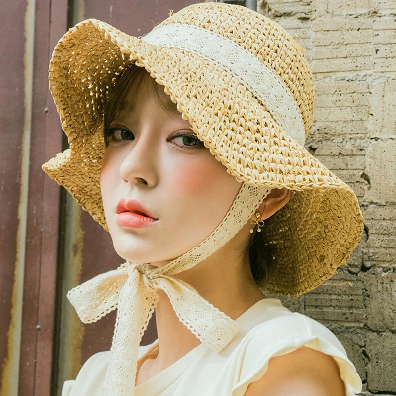 New Bandage Stringing Summer hat Womens Cotton Wave Brim Sun Hats Foldable Leisure Cap Fashion Sun Beach Caps Literary Girl
New Bandage Stringing Summer hat Womens Cotton Wave Brim Sun Hats Foldable Leisure Cap Fashion Sun Beach Caps Literary Girl