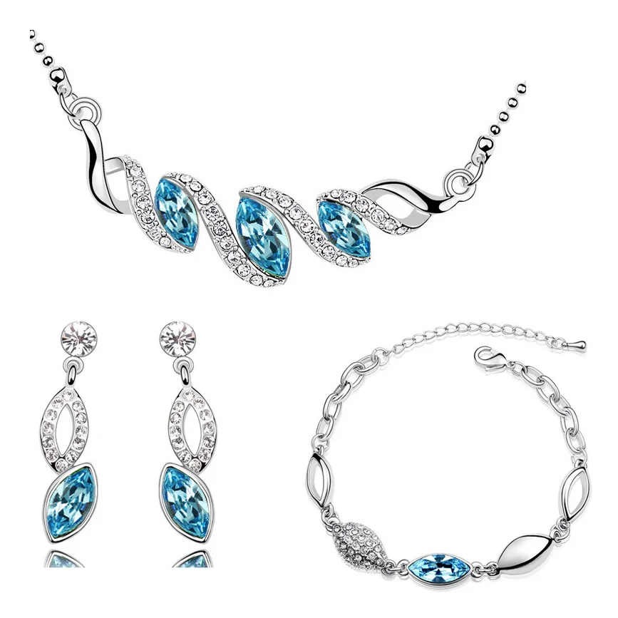 crystal leaf water drop pendant necklace earring bracelet jewelry sets Free drop shipping new arrival fashion brand bridal gifts
crystal leaf water drop pendant necklace earring bracelet jewelry sets Free drop shipping new arrival fashion brand bridal gifts