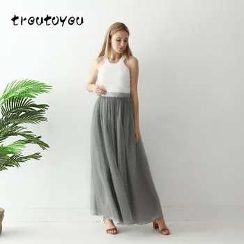 Treutoyeu Princess Tulle Skirt Plus Size 5XL Maxi Pleated Skirts Womens 110cm Length Bridesmaid Bridal Skirt Jupe Femme Grey
Treutoyeu Princess Tulle Skirt Plus Size 5XL Maxi Pleated Skirts Womens 110cm Length Bridesmaid Bridal Skirt Jupe Femme Grey