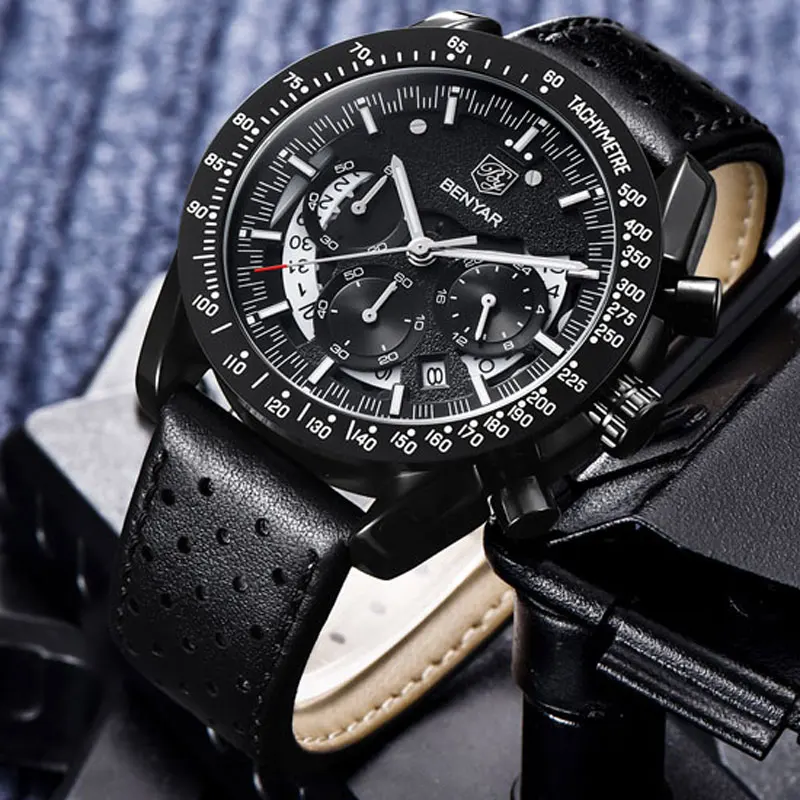 BENYAR Men Luxury Brand Watches Fashion Quartz Chronograph Watch Reloj Hombre Business Sport Leather Clock
BENYAR Men Luxury Brand Watches Fashion Quartz Chronograph Watch Reloj Hombre Business Sport Leather Clock