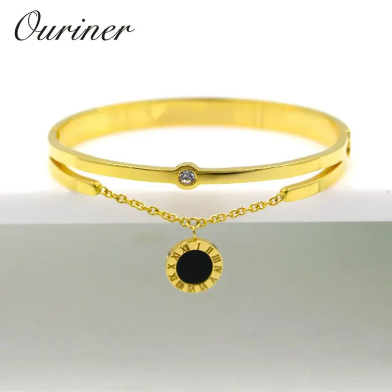 Luxury Brand Two-Side Black Bracelet With Crystal Roman Numerals Tag Bracelet Bangle For Women Shell Jewelry Accessories K0069-1
Luxury Brand Two-Side Black Bracelet With Crystal Roman Numerals Tag Bracelet Bangle For Women Shell Jewelry Accessories K0069-1