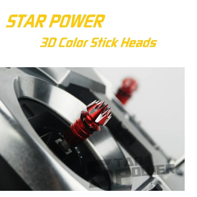 Фото Звезда мощность 3D Красочные Gimbal палки головки для Futaba JR FrSky X7 X9DPlus X10S X12S