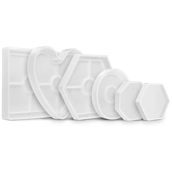 Diy Coaster Silicone Mold 6Pcs Coaster Resin Molds Square Hexagon Circle Octagon Heart Mold For Resin Concrete Cement Home Dec
Diy Coaster Silicone Mold 6Pcs Coaster Resin Molds Square Hexagon Circle Octagon Heart Mold For Resin Concrete Cement Home Dec