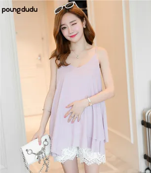 Poungdudu maternity pregnant women vest chiffon bottoming sling summer Real shot spot
Poungdudu maternity pregnant women vest chiffon bottoming sling summer Real shot spot