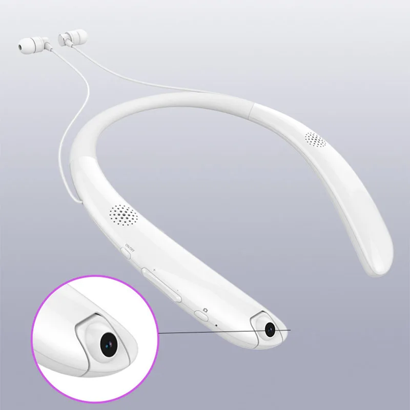 Neck wearable Wireless Bluetooth Headset With Mini Camera Camcorder Sport Stereo Earbuds Noise Canceling Earphone
Neck wearable Wireless Bluetooth Headset With Mini Camera Camcorder Sport Stereo Earbuds Noise Canceling Earphone