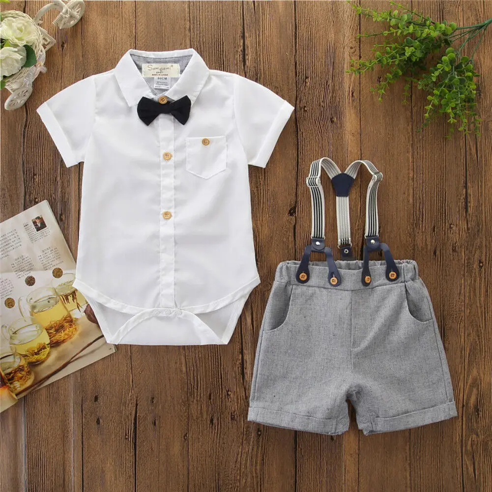 2PCS Kids Baby Boys Short Sleeve Gentleman Tops Blouse+Bib Shorts Formal Outfits Clothes
2PCS Kids Baby Boys Short Sleeve Gentleman Tops Blouse+Bib Shorts Formal Outfits Clothes
