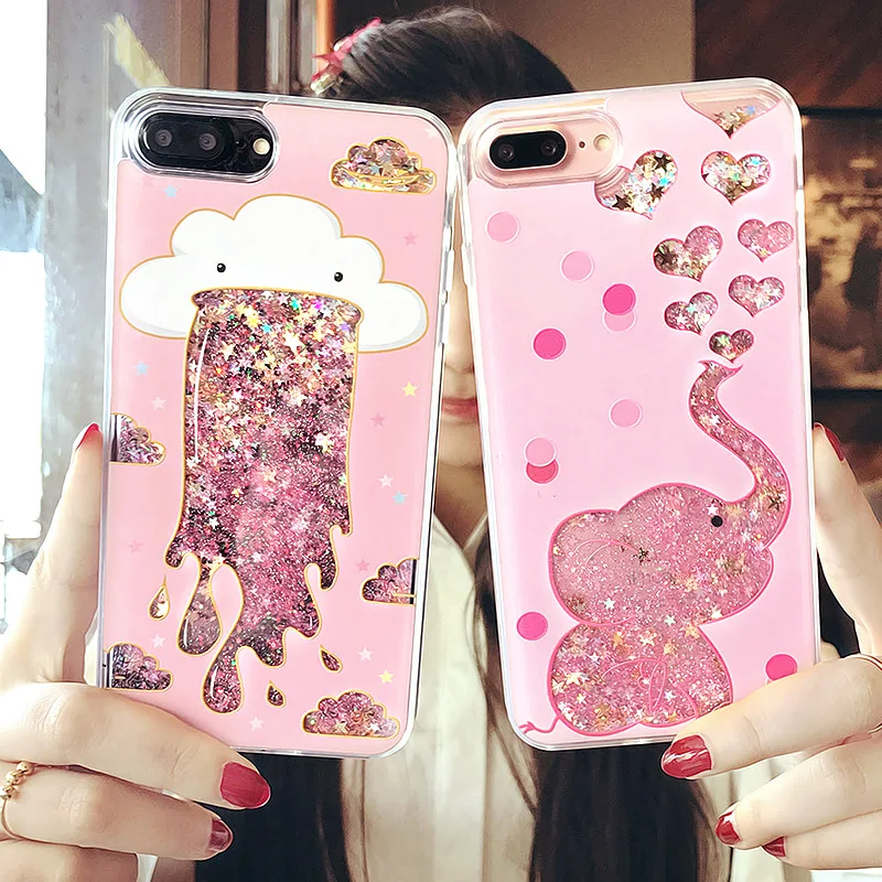 RHOADA Cute Pink Liquid Quicksand Cartoon Case for Iphone X Glitter Clouds Elephant Cover Coque for Iphone 6 6S 7 8 Plus Case
RHOADA Cute Pink Liquid Quicksand Cartoon Case for Iphone X Glitter Clouds Elephant Cover Coque for Iphone 6 6S 7 8 Plus Case