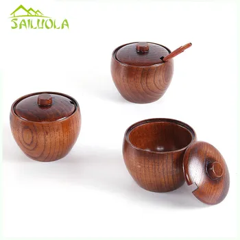 3pcs/set Natural wood spice jar with lid , fashion sugar bowl, salt jar with free spoon
3pcs/set Natural wood spice jar with lid , fashion sugar bowl, salt jar with free spoon