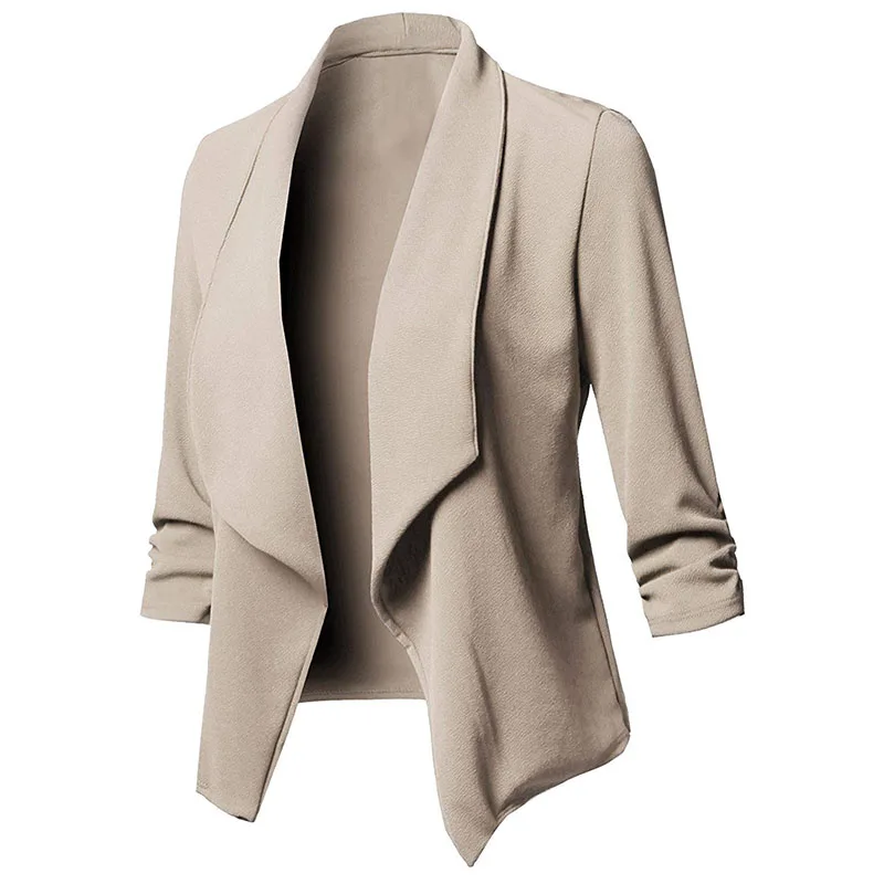 2018 Spring Slim Fit Women Formal Jackets Office Work Open Front Notched Ladies Blazer Coat Hot Sale Solid Irreular New
2018 Spring Slim Fit Women Formal Jackets Office Work Open Front Notched Ladies Blazer Coat Hot Sale Solid Irreular New
