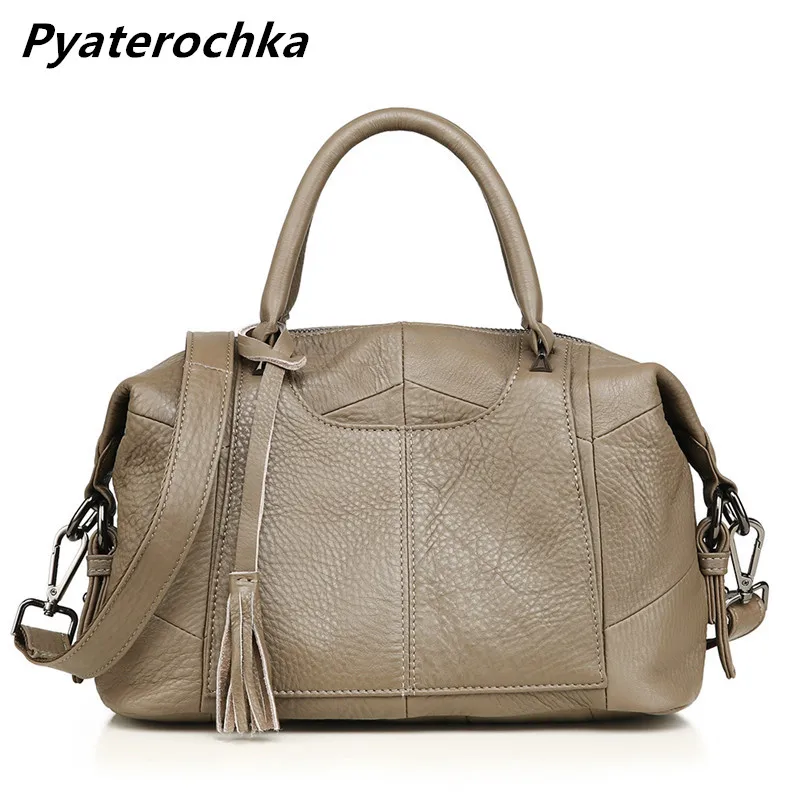 Pyaterochka Women Genuine Leather Handbag Boston Large Capacity Shoulder Bag Fashion 2018 New Ladies Handbags Luxury Leather Bag
Pyaterochka Women Genuine Leather Handbag Boston Large Capacity Shoulder Bag Fashion 2018 New Ladies Handbags Luxury Leather Bag