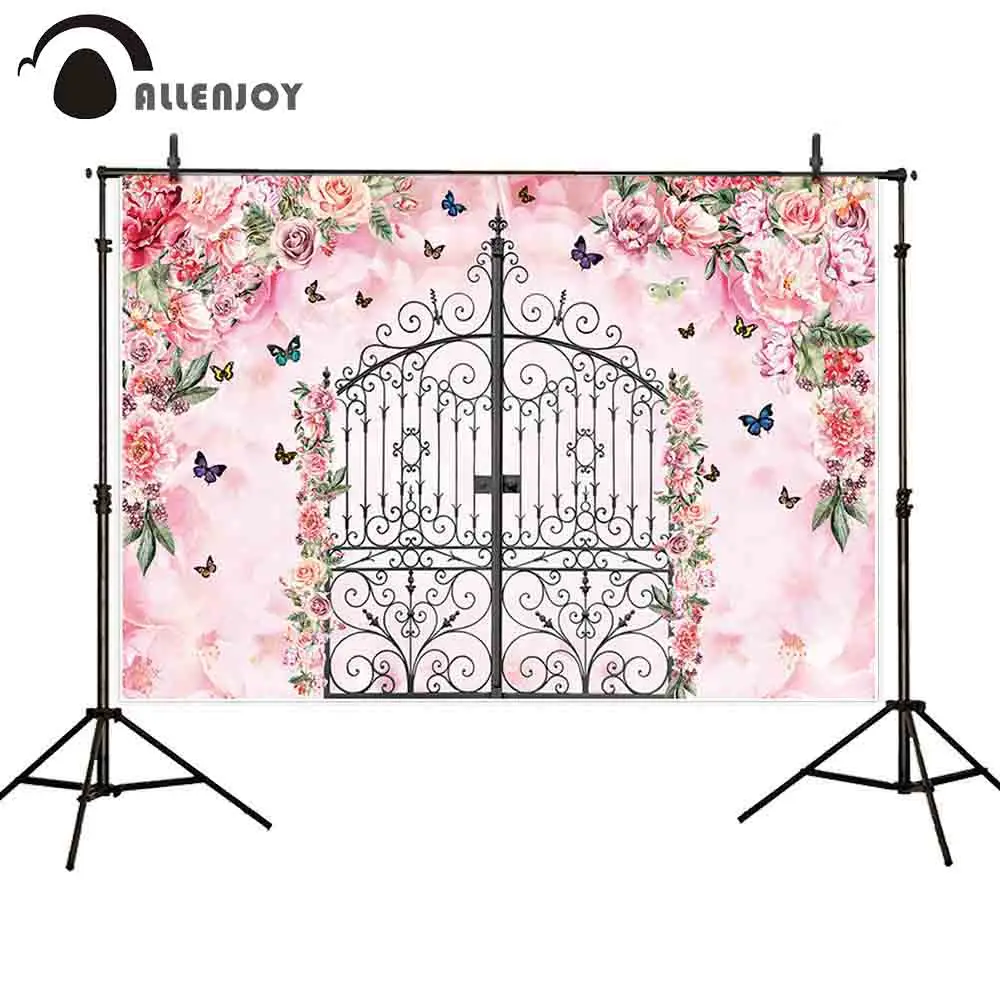 Allenjoy photography backdrop pink flower garden gate butterfly girl birthday background photocall photobooth decor printed
Allenjoy photography backdrop pink flower garden gate butterfly girl birthday background photocall photobooth decor printed