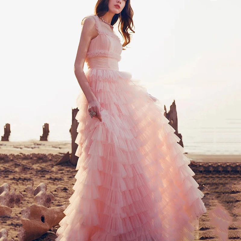 long maxi dress women sleeve ruffles pink party dress high quality designer runway luxury lace ball gown floor length dress F096
long maxi dress women sleeve ruffles pink party dress high quality designer runway luxury lace ball gown floor length dress F096