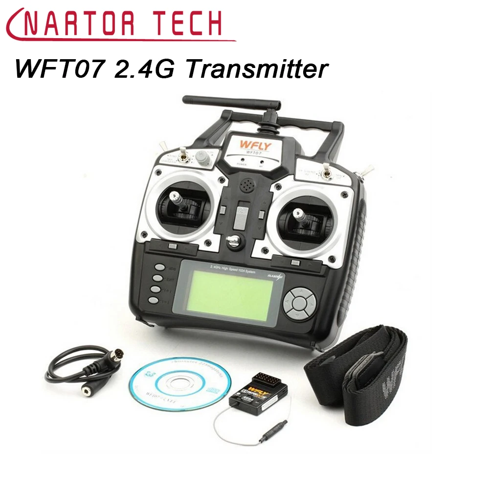 2.4G WFT07 Radio Transmitter&Receiver Remote Controller RC System LED Display Neck strap
2.4G WFT07 Radio Transmitter&Receiver Remote Controller RC System LED Display Neck strap