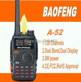 DHL Freeshipping+baofeng A52 Dual BAND walkie talkie powerful 5W radio UHF 400-520MHz+VHF 136-174MHz Two-way Radio FM A52
DHL Freeshipping+baofeng A52 Dual BAND walkie talkie powerful 5W radio UHF 400-520MHz+VHF 136-174MHz Two-way Radio FM A52