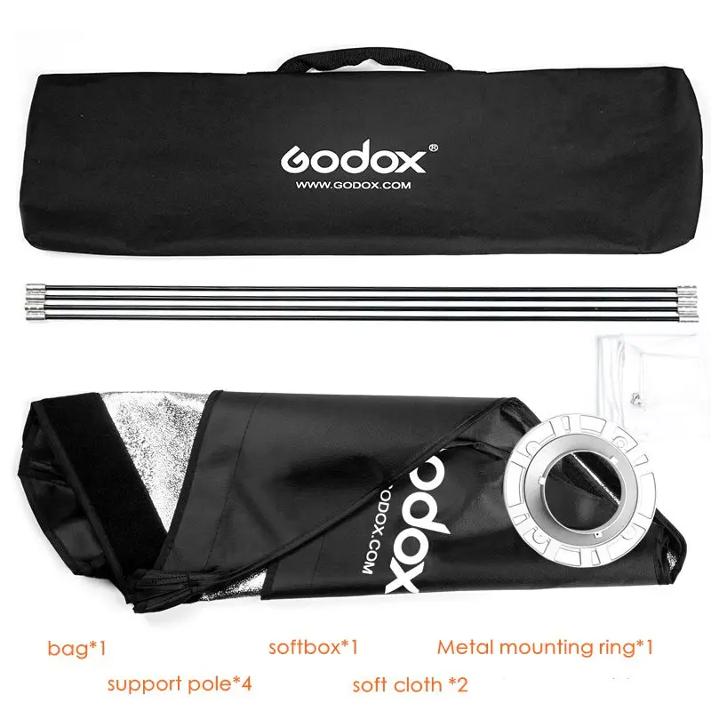 Godox 70x100cm Softbox 27.5"x 39" Photo Reflective Soft Box Diffuser for Bowens Mount Photo Studio Speedlite Strobe Flash
Godox 70x100cm Softbox 27.5"x 39" Photo Reflective Soft Box Diffuser for Bowens Mount Photo Studio Speedlite Strobe Flash