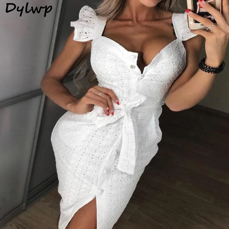 Women Square Neck White Club Dress 2019 Summer Flower Embroidered Single Breasted Dresses Ladies Sexy Lace Up Bodycon Dress
Women Square Neck White Club Dress 2019 Summer Flower Embroidered Single Breasted Dresses Ladies Sexy Lace Up Bodycon Dress