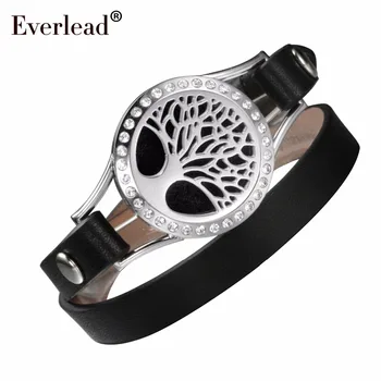EVERLEAD ladies charm black leather alibaba-express women jewelry CZ silver color aromatherapy diffuser oil locket bracelets
EVERLEAD ladies charm black leather alibaba-express women jewelry CZ silver color aromatherapy diffuser oil locket bracelets