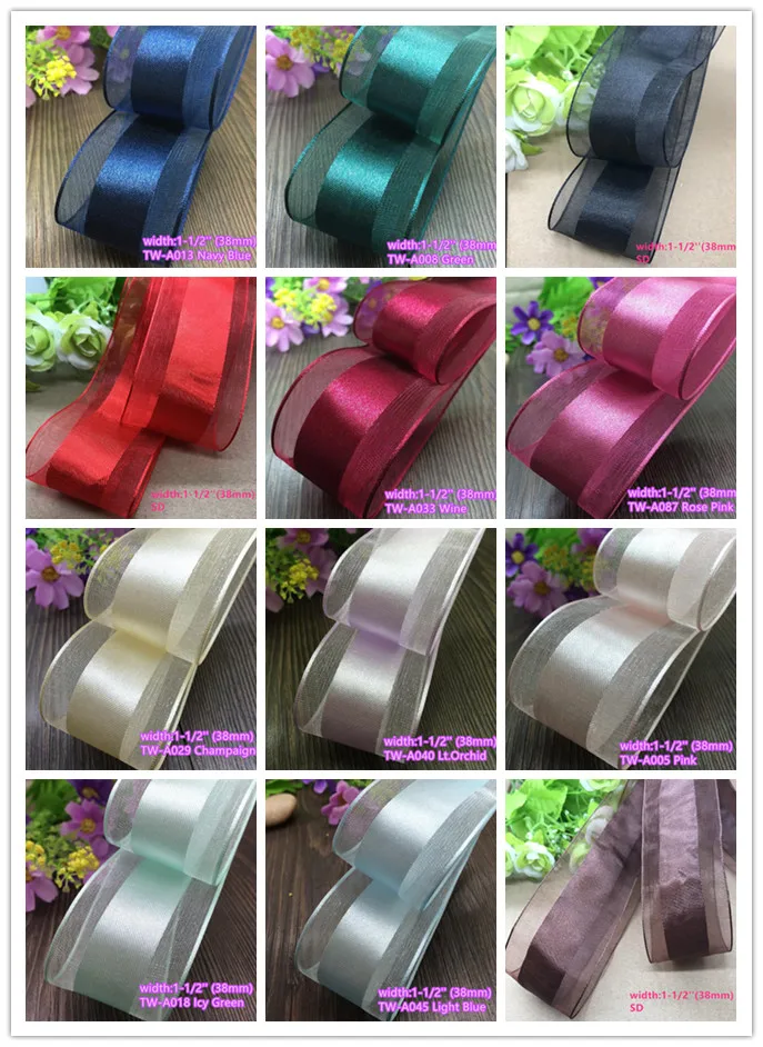 Free Shipping 10 yards 1-1/2'' (38mm) Middle satin organza ribbon sheer ribbon solid color ribbon tape DIY accessory 14 colors
Free Shipping 10 yards 1-1/2'' (38mm) Middle satin organza ribbon sheer ribbon solid color ribbon tape DIY accessory 14 colors