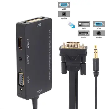 10pcs/lot VGA to VGA/Audio/HDMI/DVI 4in1 Dongle Adapter Multiport Splitter Converter for HDTV PC Monitor Projector
10pcs/lot VGA to VGA/Audio/HDMI/DVI 4in1 Dongle Adapter Multiport Splitter Converter for HDTV PC Monitor Projector