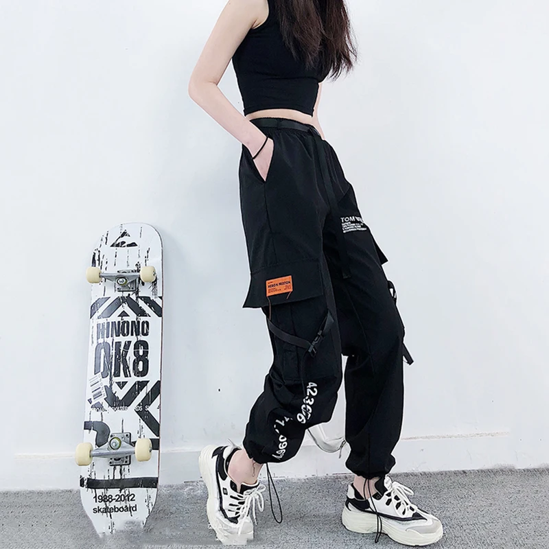 Women Letter Printed Streetwear Cargo Pants For Women Hiking Pants Quick Drying Outdoor Lightweight Travel Cargo Pants