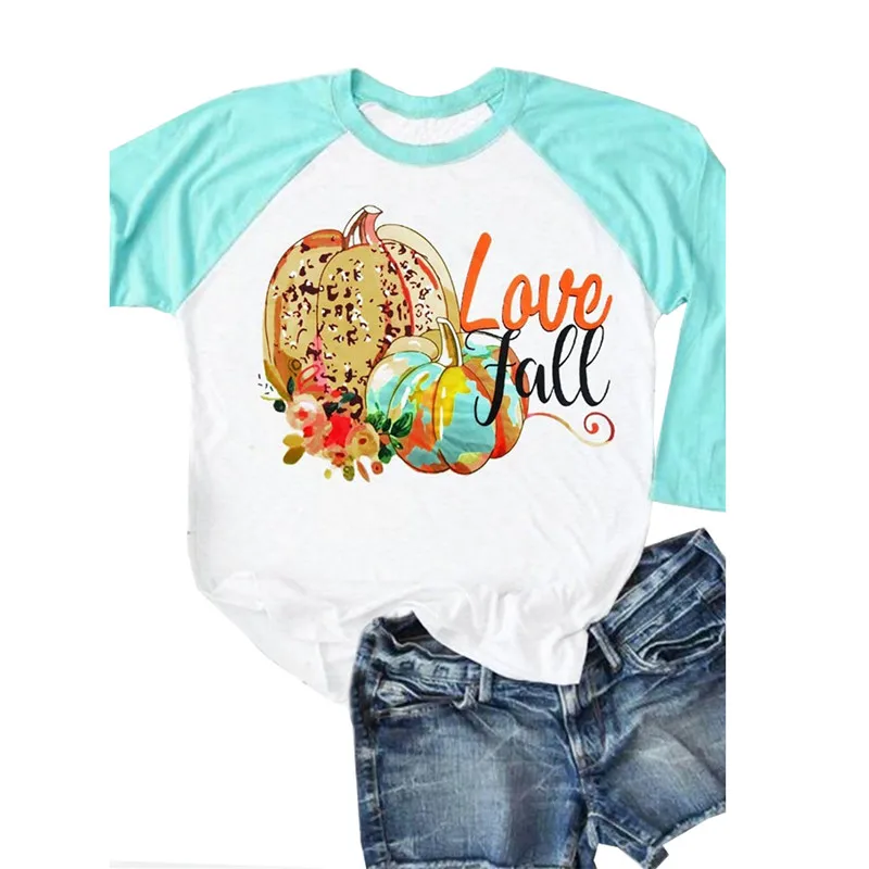 Love Fall Letter Print Women Tshirts Halloween Pumpkin Graphic Tees Raglan Sleeve Casual Summer T shirt Ladies Korean T-shirt
Love Fall Letter Print Women Tshirts Halloween Pumpkin Graphic Tees Raglan Sleeve Casual Summer T shirt Ladies Korean T-shirt