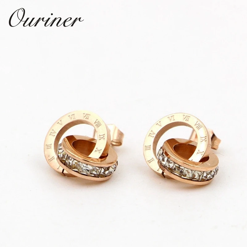 Letter Roman Numeral Double Circle Earrings For Women Luxury Brand Love Charm Square CZ Crystals Stud Earrings Jewelry KE001-1
Letter Roman Numeral Double Circle Earrings For Women Luxury Brand Love Charm Square CZ Crystals Stud Earrings Jewelry KE001-1