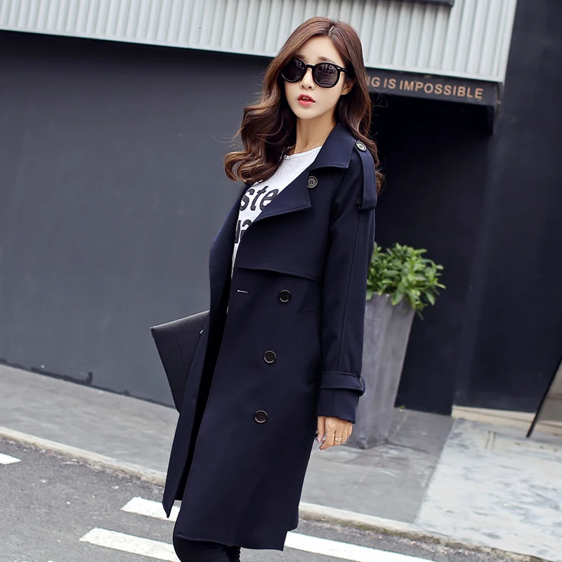 England Style 2017 Spring Autumn Women Trench Coat Casual Turn-down Collar Long Sleeve Double Breasted Windbreaker Coat
England Style 2017 Spring Autumn Women Trench Coat Casual Turn-down Collar Long Sleeve Double Breasted Windbreaker Coat