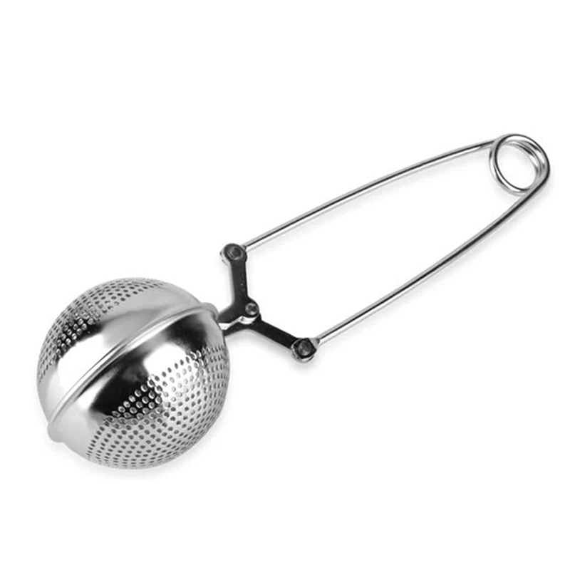 High Quality 304 Stainless Steel Tea Infuser New Ball Shape Tea Strainer Metal Tea Filter With Handle Portable Tea Accessories (1)