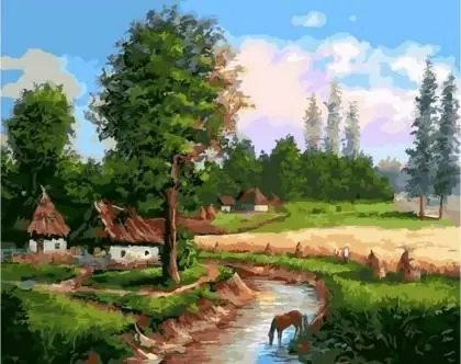 Rural spring landscape Digital Diy oil painting by numbers wall decor on canvas oil paint coloring by number drawing
Rural spring landscape Digital Diy oil painting by numbers wall decor on canvas oil paint coloring by number drawing