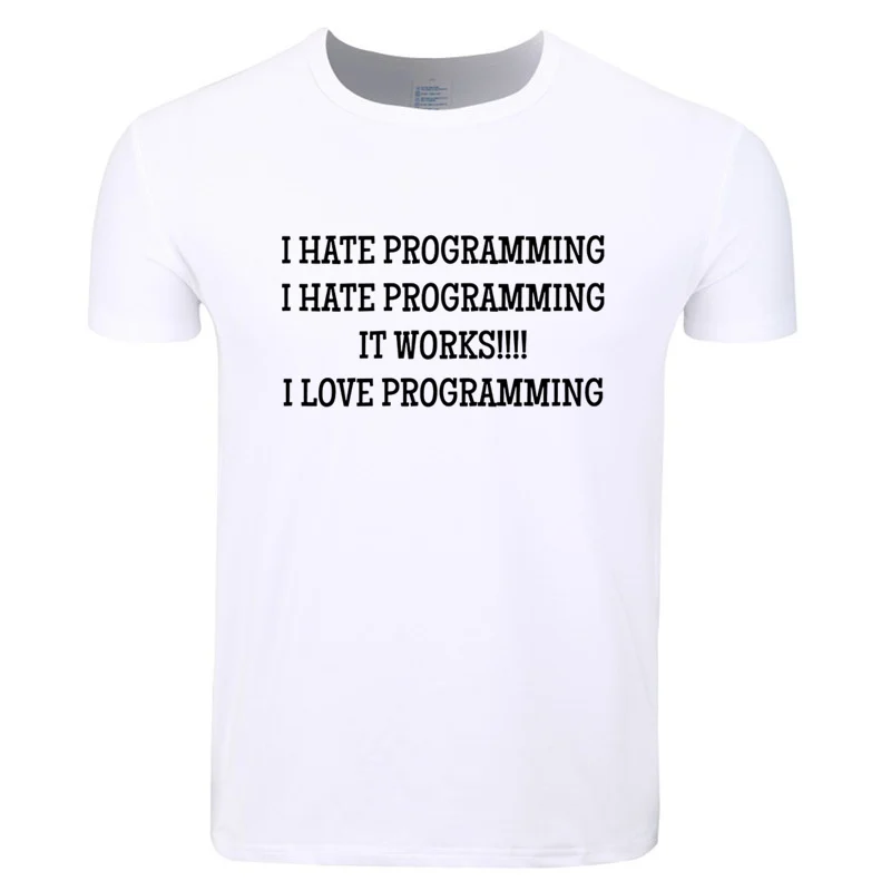 Asian Size Print I HATE PROGRAMMING Fashion T-shirt O-Neck Short Sleeves Summer Geek Computer Programmer Coding Tshirt HCP4181
Asian Size Print I HATE PROGRAMMING Fashion T-shirt O-Neck Short Sleeves Summer Geek Computer Programmer Coding Tshirt HCP4181