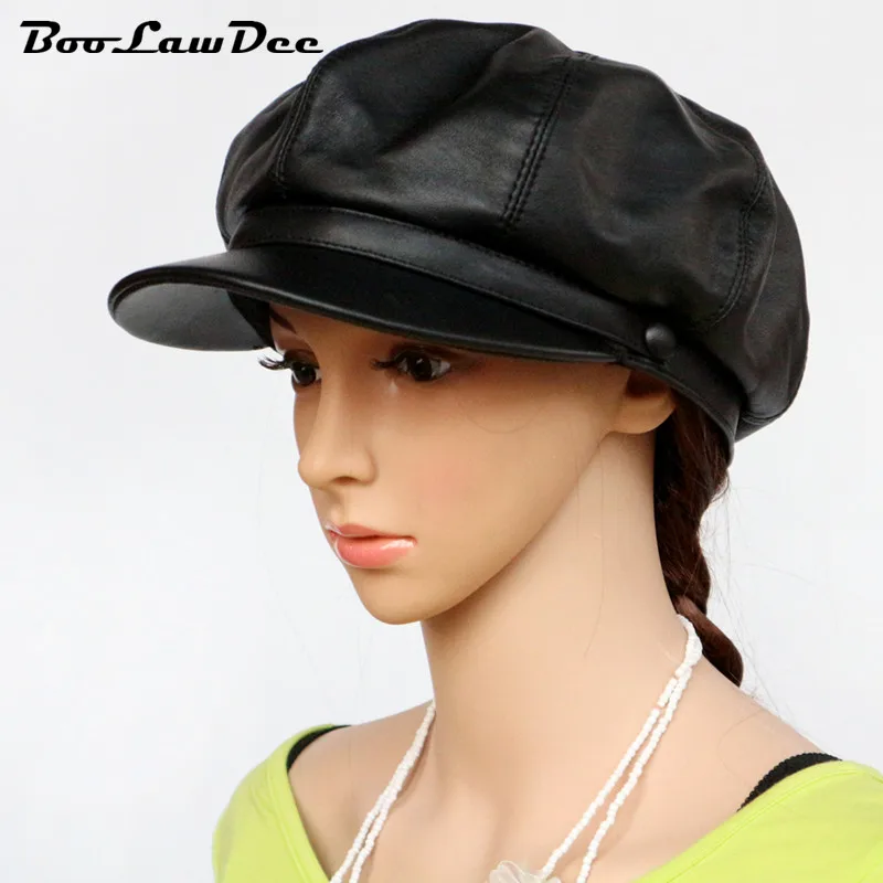 BooLawDee Genuine first layer sheep leather woman black newsboy hat painter cap 56 58 60 cm winter leisure warming wear M652
BooLawDee Genuine first layer sheep leather woman black newsboy hat painter cap 56 58 60 cm winter leisure warming wear M652