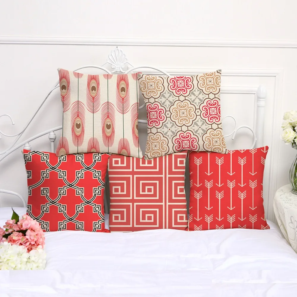 Decorative Throw Pillow Case Red Geometric Seat Cushion Cover Geometry Capa De Almofadas For Sofa Home 45X45cm
Decorative Throw Pillow Case Red Geometric Seat Cushion Cover Geometry Capa De Almofadas For Sofa Home 45X45cm
